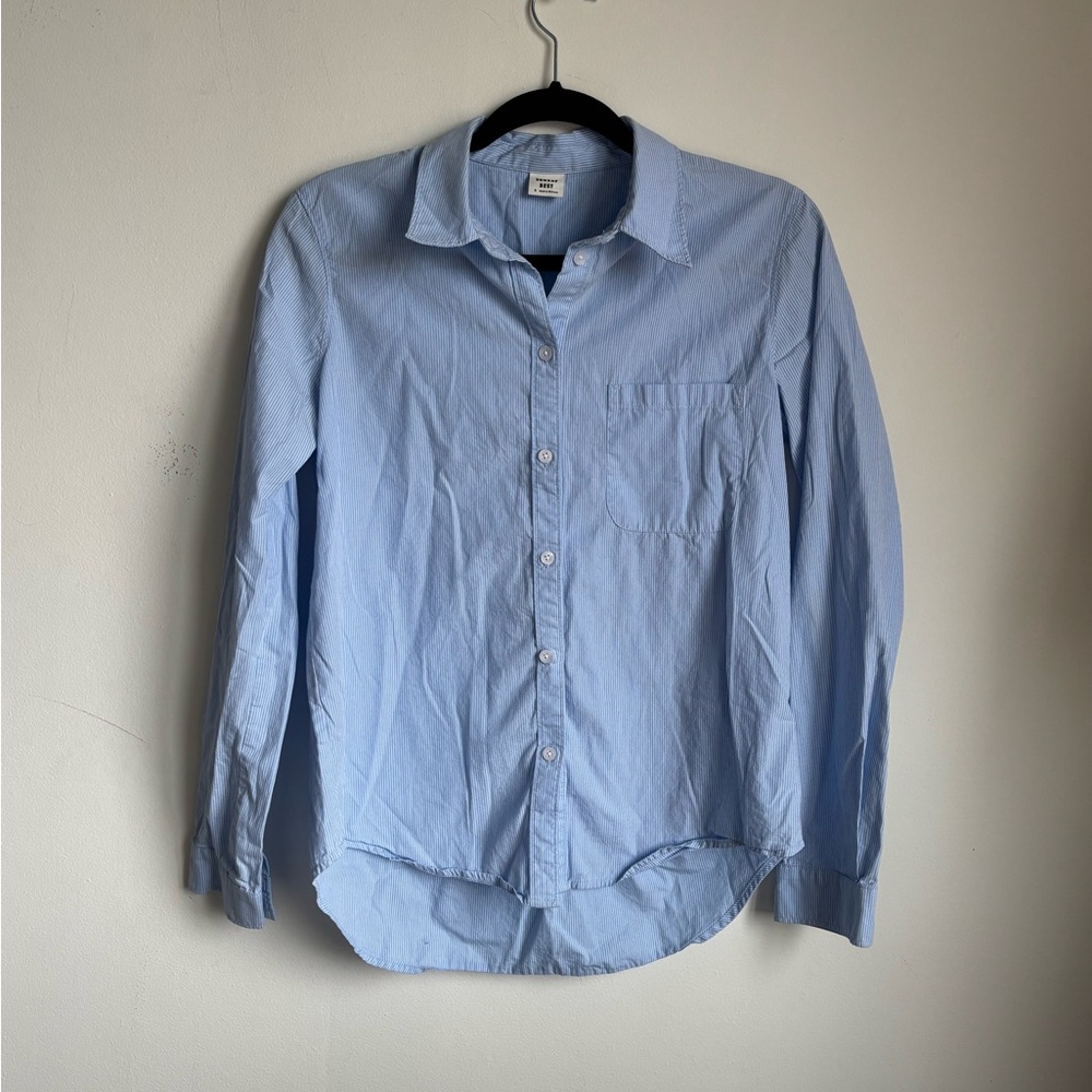Aritzia Sunday Best 100% cotton striped button-down Oxford shirt